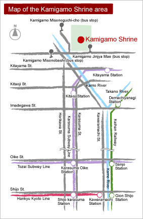 Map of the Kamigamo Shrine area