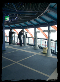 The carpet mat of the observation deck