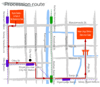 Procession route