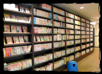 A wall of manga