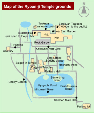 Map of the Ryoan-ji Temple grounds
