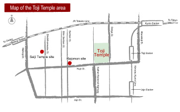 Map of the Toji Temple area