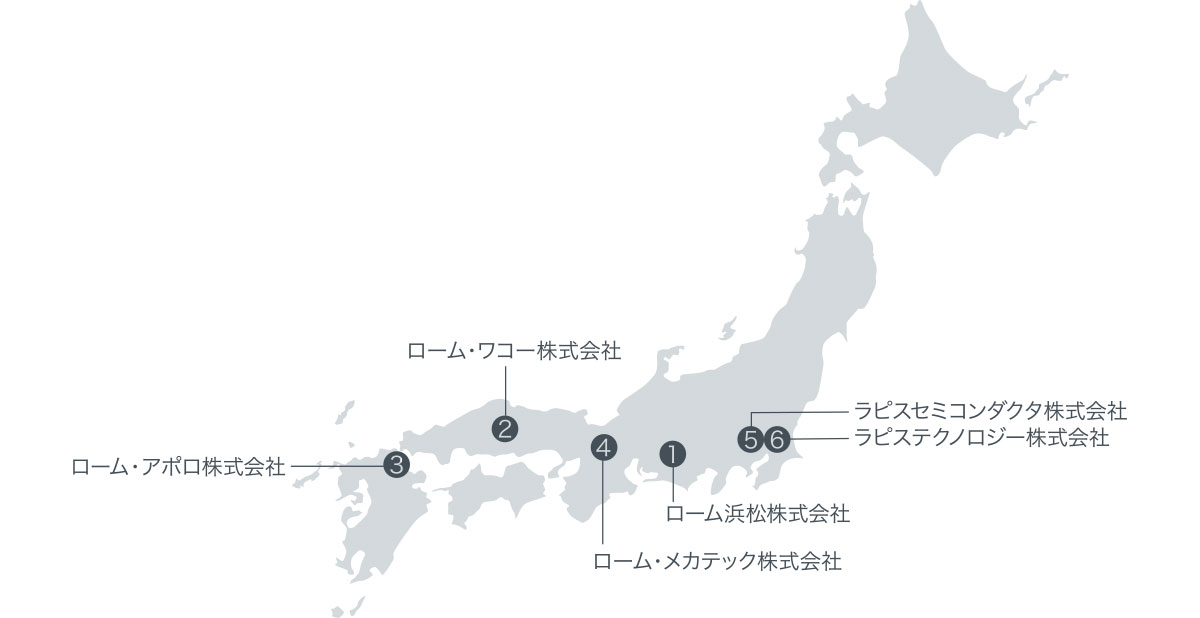イメージ　日本地図 グループ会社の分布