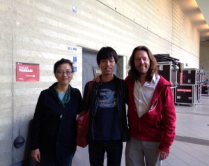音楽院にて、フランク・ブラレイ先生、上田晴子先生と